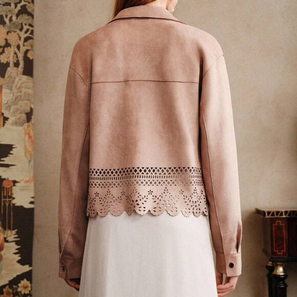 Boho Women's Casual cut off design button down  Suede-like Jacket - Picture 5 of 8